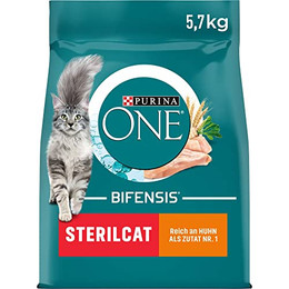 Produktbild von PURINA ONE BIFENSIS STERILCAT Katzenfutter trocken für sterilisierte Katzen mit Huhn - 5,7 kg