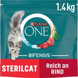 Produktbild von PURINA ONE BIFENSIS SterilCat Rind Katzenfutter trocken - 4 x 1,4 kg