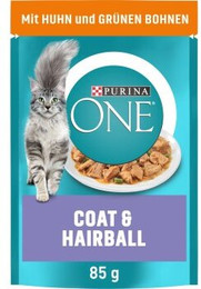 Produktbild von Purina ONE Coat & Hairball Nassfutter für Katzen - 26 x 85 g