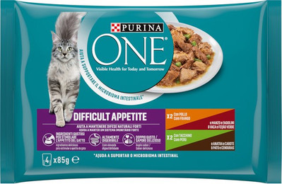 Produktbild von PURINA ONE Difficult Appetite Huhn & Truthahn - 16 x 85 g