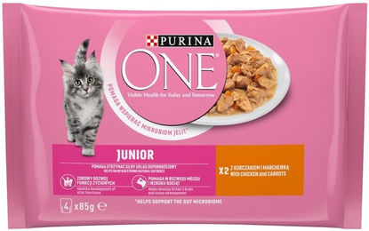 Produktbild von PURINA ONE Junior Nassfutter mit Huhn f+r Kätzchen 4x85g