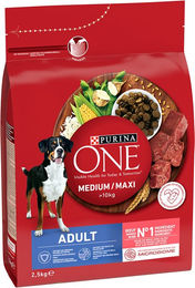 Produktbild von PURINA ONE Medium/Maxi Adult Rind & Reis - 2,5 kg