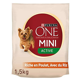 Produktbild von PURINA ONE Mini Active Huhn & Reis Trockenfutter für kleine Hunde - 6 x 1,5 kg