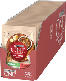 Produktbild von Purina ONE Mini Active Rind & Karotten Nassfutter für kleine Hunde - 26 x 85 g