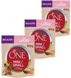 Produktbild von Purina ONE Mini Adult Lachs 3x800 g