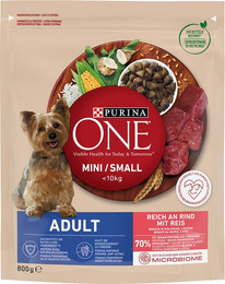 Produktbild von PURINA ONE Mini Adult Rind & Reis - 800 g