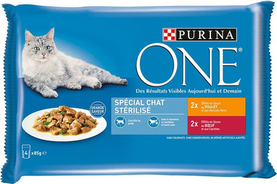 Produktbild von PURINA ONE Sterilcat Huhn und Rind Nassfutter für Katzen - 24 x 85 g