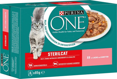 Produktbild von PURINA ONE Sterilcat mit Lachs und Karotten - 8 x 85 g