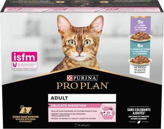 Produktbild von PURINA PRO PLAN Cat Adult Delicate Digestion Truthahn und Hochseefisch - 10 x 85 g