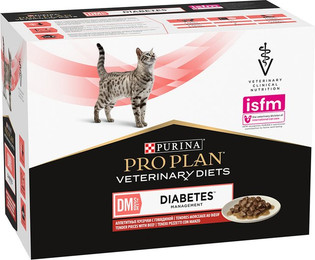 Produktbild von PURINA PRO PLAN Veterinary Diets Feline DM ST/OX Diabetes Management Rind - 10 x 85 g