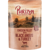 Produktbild von Purizon Adult Hühnerfilet mit Black Angus & Truthahn - 24 x 300 g