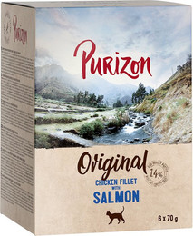 Produktbild von Purizon Adult Hühnerfilet mit Lachs - 12 x 70 g