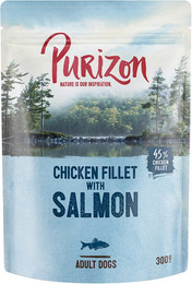 Produktbild von Purizon Adult Hühnerfilet mit Lachs, Spinat & Kokos - 24 x 300 g