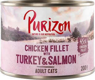 Produktbild von Purizon Adult Hühnerfilet mit Truthahn & Lachs - 6 x 200 g