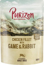 Produktbild von Purizon Adult Hühnerfilet mit Wild & Kaninchen - 24 x 300 g