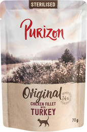 Produktbild von Purizon Adult Sterilised Hühnerfilet mit Truthahn - 6 x 70 g