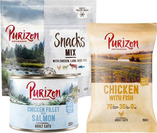 Produktbild von Purizon Mix Katzenfutter getreidefrei Trockenfutter, Nassfutter, Snack