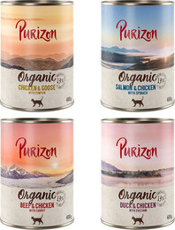 Produktbild von Purizon Organic 6 x 400 g - Mixpaket 4 Sorten