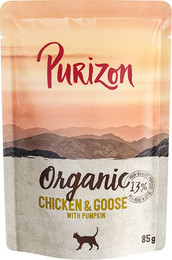 Produktbild von Purizon Organic Huhn und Gans mit Kürbis Katzen-Nassfutter - 6 x 85 g