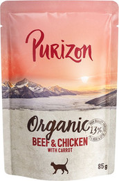 Produktbild von Purizon Organic Rind und Huhn mit Karotte Katzen-Nassfutter - 6 x 85 g