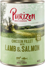 Produktbild von Purizon Original Adult 6 x 400 g - Hühnerfilet mit Lamm & Lachs, Kartoffel & Birne