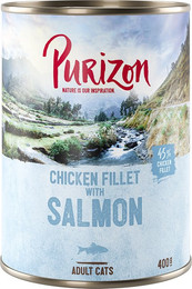 Produktbild von Purizon Original Hühnerfilet mit Lachs Katzen-Nassfutter - 24 x 400 g