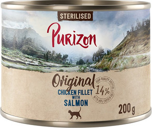 Produktbild von Purizon Original Sterilised Hühnerfilet mit Lachs Katzen-Nassfutter - 12 x 200 g