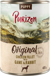 Produktbild von Purizon Puppy Hühnerfilet mit Wild & Kaninchen Nassfutter - 6 x 400 g
