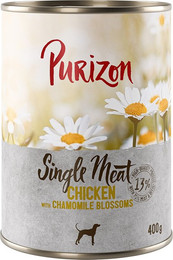 Produktbild von Purizon Single Meat Huhn mit Kamillenblüten Nassnahrung für Hunde - 24 x 400 g