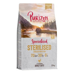 Produktbild von Purizon Sterilised Adult Huhn & Fisch Katzenfutter trocken - 2,5 kg
