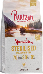 Produktbild von Purizon Sterilised Mix Truthahn & Huhn plus Huhn & Fisch - 2 x 400 g