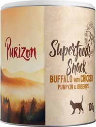 Produktbild von Purizon Superfood Snack 100 g - Büffel mit Huhn, Kürbis & Hagebutten 3 x 100 g