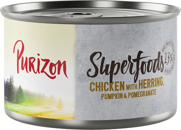 Produktbild von Purizon Superfoods Huhn mit Hering, Kürbis und Granatapfel - 6 x 140 g