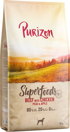 Produktbild von Purizon Superfoods Rind mit Huhn, Erbsen und Äpfeln - 12 kg