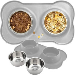 Produktbild von Purlov Futternapf PetBoost Doppelter Hundenapf-Ständer - 2 x 250 ml