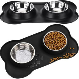 Produktbild von Purlov Futternapf PetBoost Doppelter Hundenapf-Ständer Edelstahl - 2 x 250 ml