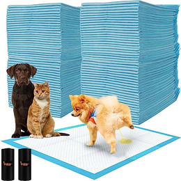 Produktbild von Purlov Trainingsunterlagen für Hunde 60 x 90 cm 100 Stück + 2 Beutel Hundekotbeutel - 100 x 60 cm