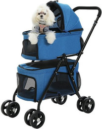 Produktbild von Purpurra Hundebuggy Haustierwagen mit Sicherheitsgurt für 1 oder 2 Hunde
