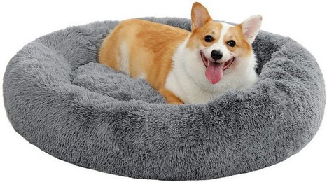 Produktbild von Purpurra Hundematte Plüsch weich warm Haustierbett grau