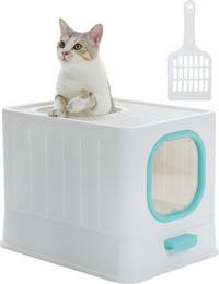 Produktbild von Purpurra Katzentoilette mit ausziehbarer Schale und Streuschaufel