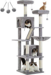 Produktbild von Purpurra Kratzbaum 5/7 Ebenen mit 2 Höhlen und gepolsterten Kuschelbetten