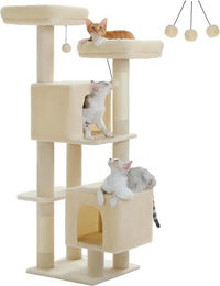 Produktbild von Purpurra Kratzbaum 5/7 Ebenen mit 2 Höhlen und gepolsterten Kuschelbetten