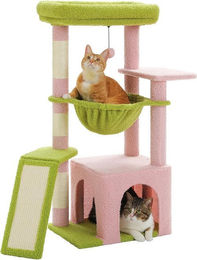 Produktbild von Purpurra Kratzbaum große Höhle mit 2 Eingängen, Kratzbrett und Hängematte