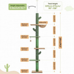 Produktbild von Purpurra Kratzbaum Purplerain Deckenhoch 4-stöckig mit Deckenspanner
