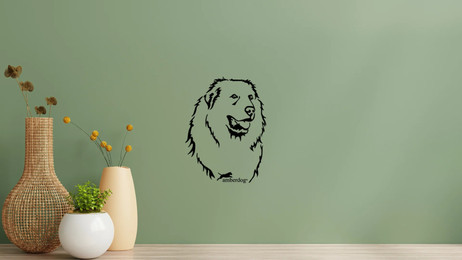 Produktbild von Pyrenäenberghund Kopf Wandtattoo Wandbild Wandsticker Wandaufkleber Wanddekoration