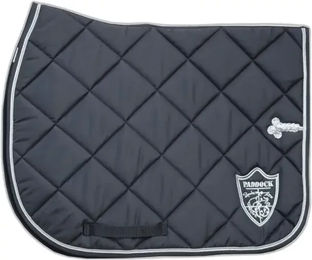 Produktbild von Paddock Sports Dressurmatte für Pferde mit Paddock Prem's Aufnäher in Schwarz