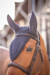 Paddock Sports Fliegenhaube Soundless Pro für Vollblut aus Baumwolle in Schwarz Blau – Bild 1 von 1