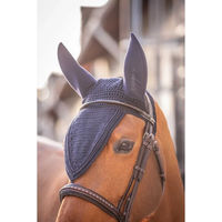 Produktbild von Paddock Sports Fliegenhaube Soundless Pro für Vollblut aus Baumwolle in Schwarz Blau