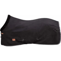 Produktbild von Paddock Sports Pferdedecke mit diagonalen Streifen in Schwarz-Silber aus Polyester