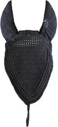 Produktbild von Paddock Sports Pro Coton Long Fliegenhaube für Pferde aus Baumwolle Schwarz